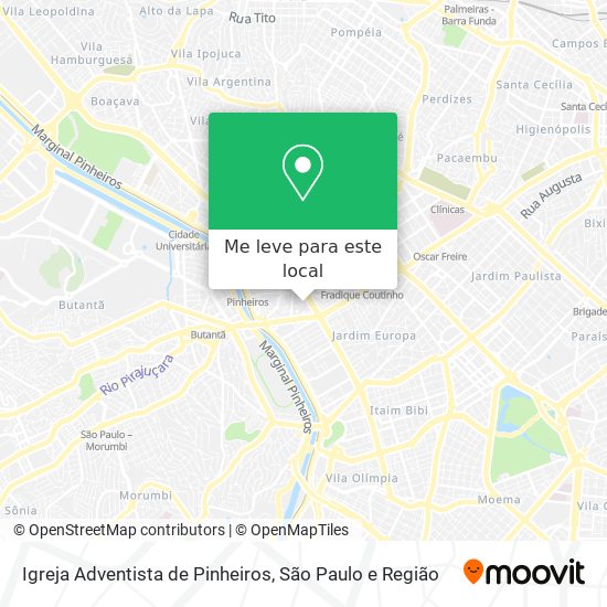 Igreja Adventista de Pinheiros mapa