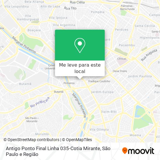 Antigo Ponto Final Linha 035-Cotia Mirante mapa
