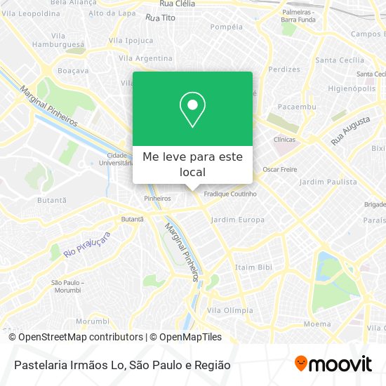 Pastelaria Irmãos Lo mapa