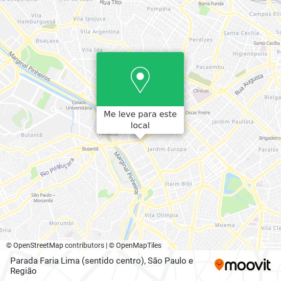 Parada Faria Lima (sentido centro) mapa