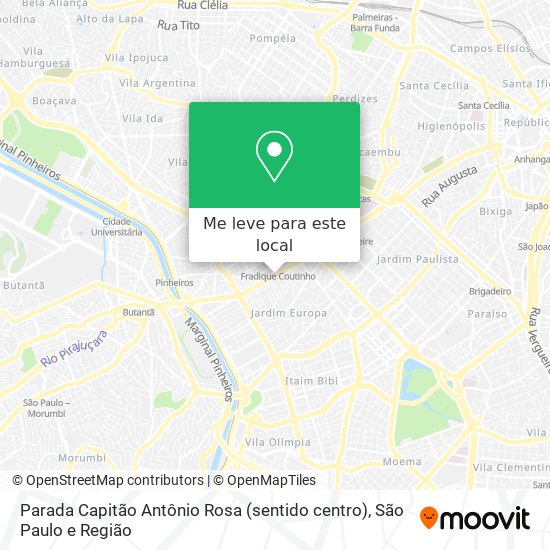Parada Capitão Antônio Rosa (sentido centro) mapa
