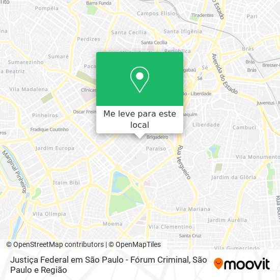 Justiça Federal em São Paulo - Fórum Criminal mapa
