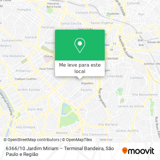 6366 / 10 Jardim Miriam – Terminal Bandeira mapa