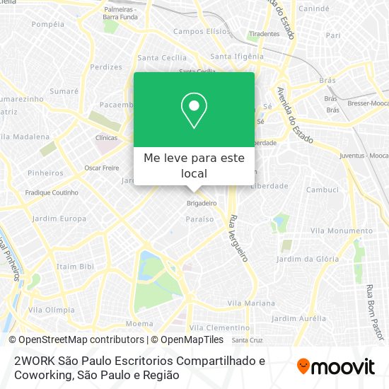 2WORK São Paulo Escritorios Compartilhado e Coworking mapa