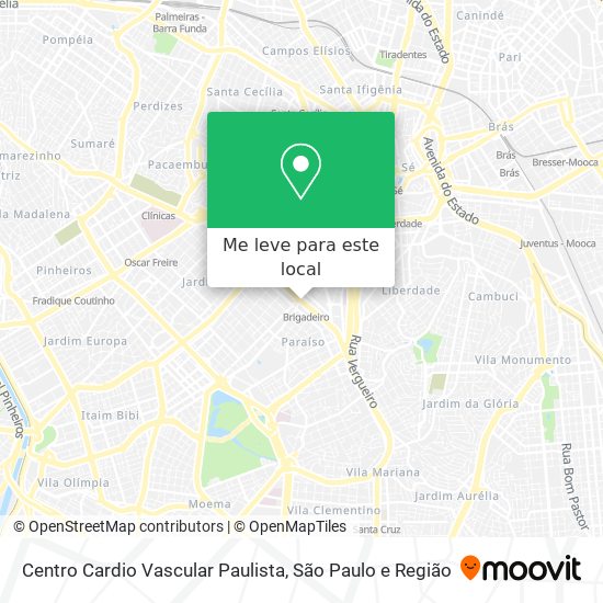 Centro Cardio Vascular Paulista mapa