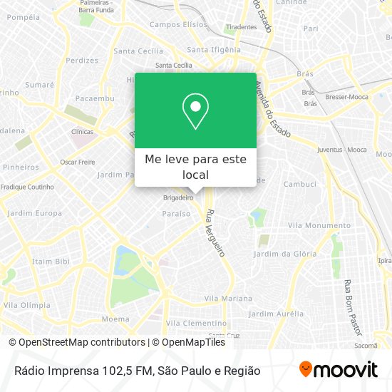 Rádio Imprensa 102,5 FM mapa