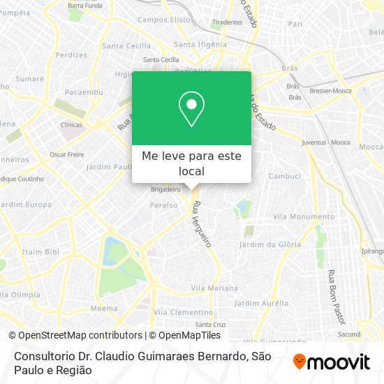 Consultorio Dr. Claudio Guimaraes Bernardo mapa