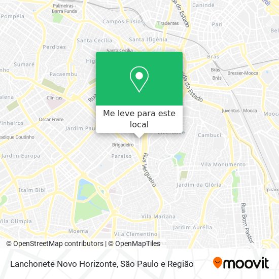 Lanchonete Novo Horizonte mapa