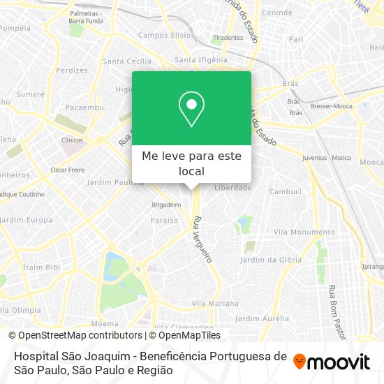 Hospital São Joaquim - Beneficência Portuguesa de São Paulo mapa