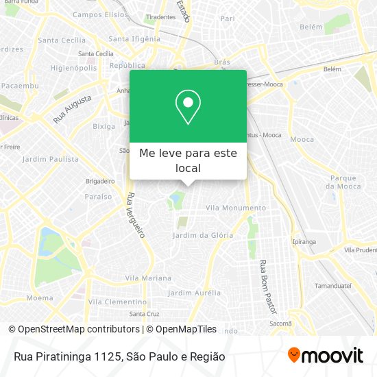 Rua Piratininga 1125 mapa