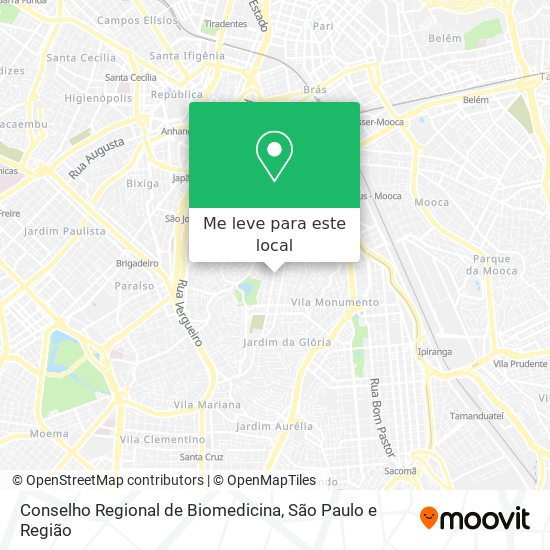 Conselho Regional de Biomedicina mapa