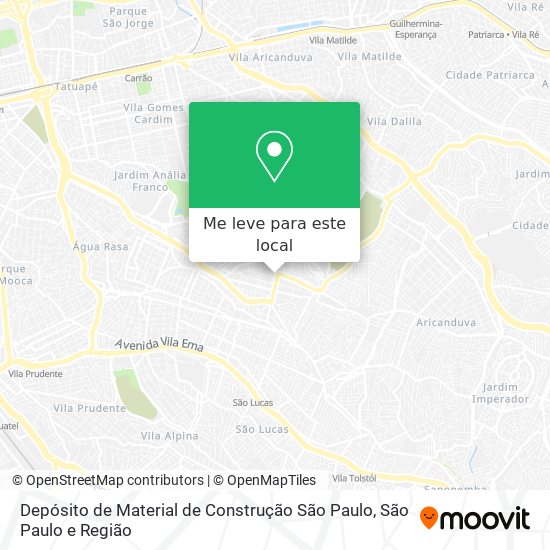 Depósito de Material de Construção São Paulo mapa