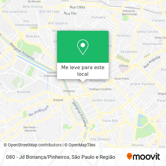 080 - Jd Bonança/Pinheiros mapa