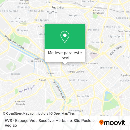 EVS - Espaço Vida Saudável Herbalife mapa