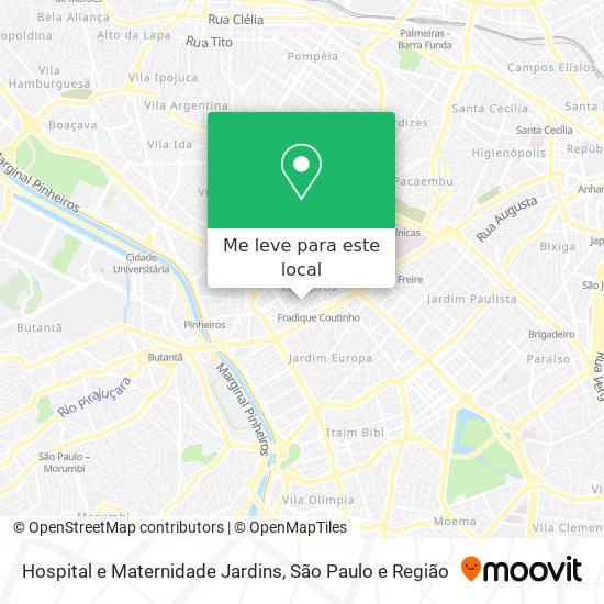 Hospital e Maternidade Jardins mapa