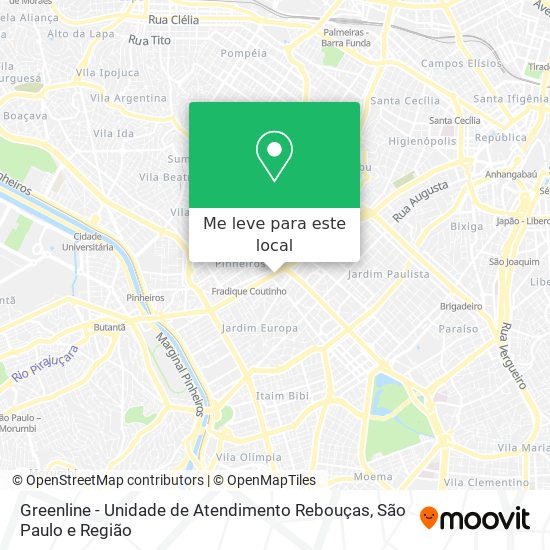 Greenline - Unidade de Atendimento Rebouças mapa