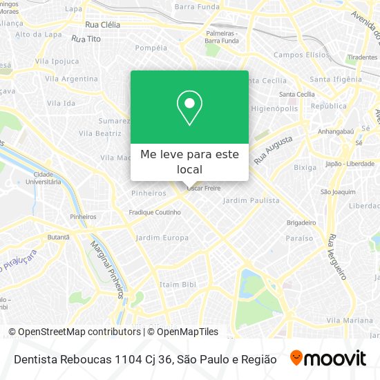 Dentista Reboucas 1104 Cj 36 mapa