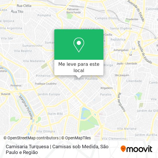 Camisaria Turquesa | Camisas sob Medida mapa