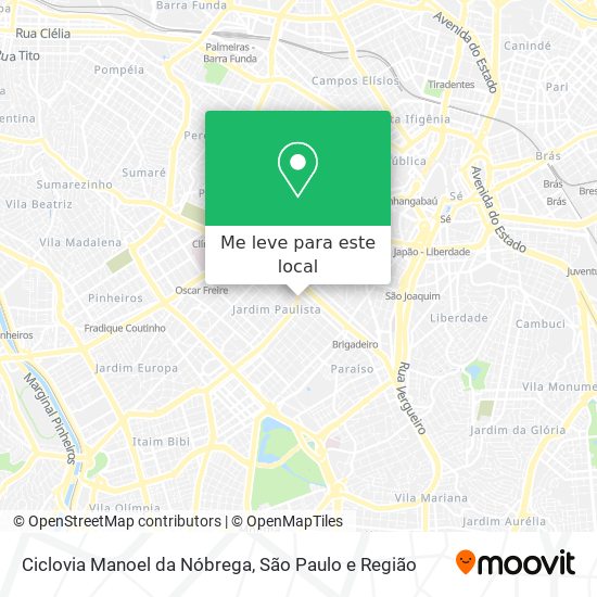 Ciclovia Manoel da Nóbrega mapa