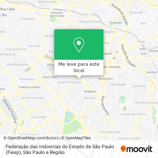 Federação das Indústrias do Estado de São Paulo (Fiesp) mapa