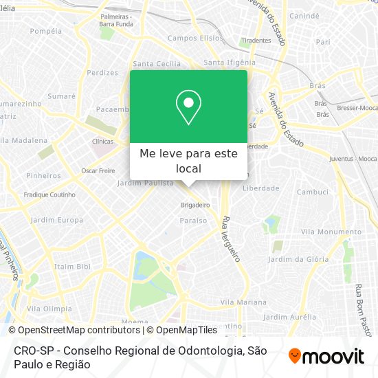 CRO-SP - Conselho Regional de Odontologia mapa