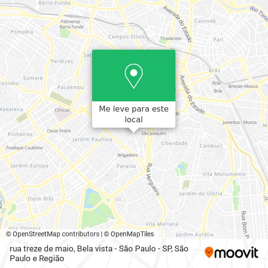 rua treze de maio, Bela vista - São Paulo - SP mapa