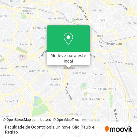 Faculdade de Odontologia Uninove mapa