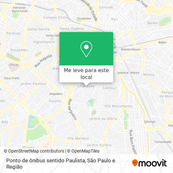 Ponto de ônibus sentido Paulista mapa