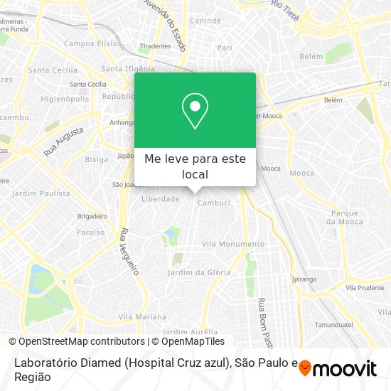 Laboratório Diamed (Hospital Cruz azul) mapa