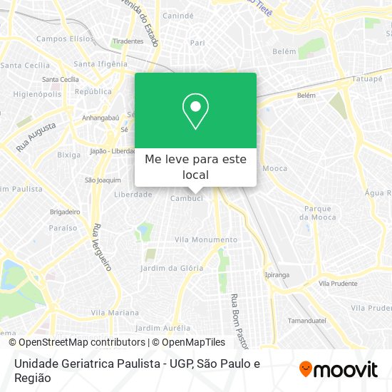 Unidade Geriatrica Paulista - UGP mapa