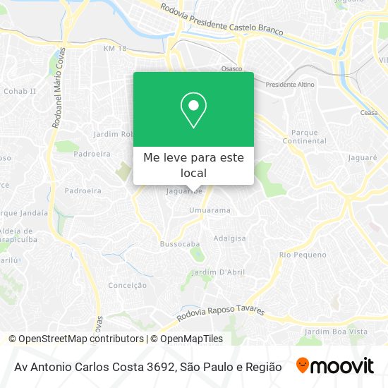Av Antonio Carlos Costa 3692 mapa