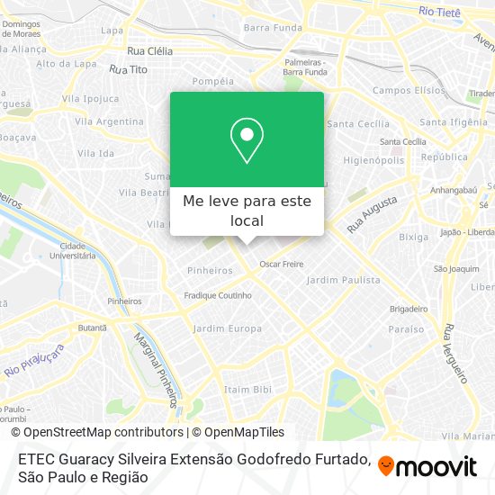 ETEC Guaracy Silveira Extensão Godofredo Furtado mapa