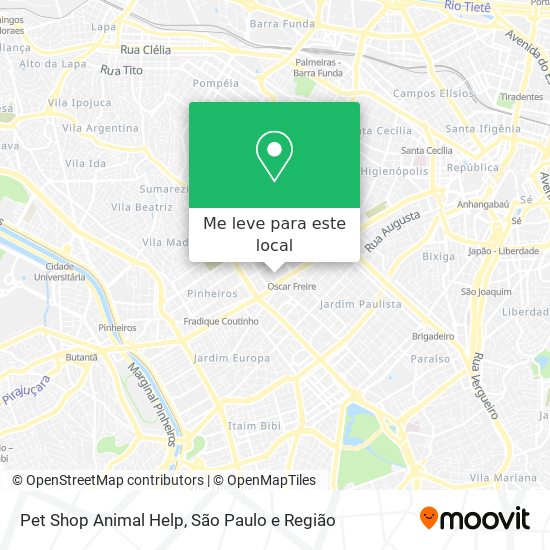 Pet Shop Animal Help mapa