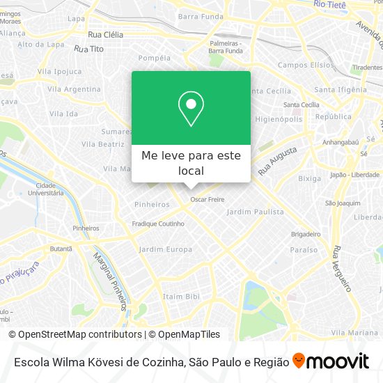 Escola Wilma Kövesi de Cozinha mapa