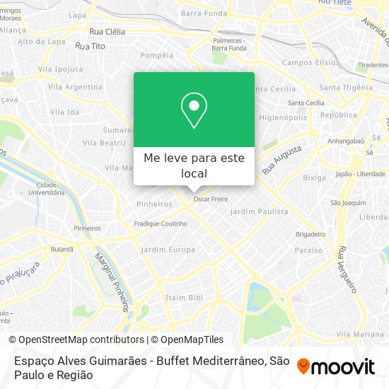 Espaço Alves Guimarães - Buffet Mediterrâneo mapa