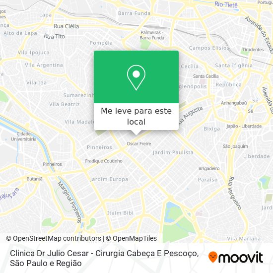 Clinica Dr Julio Cesar - Cirurgia Cabeça E Pescoço mapa