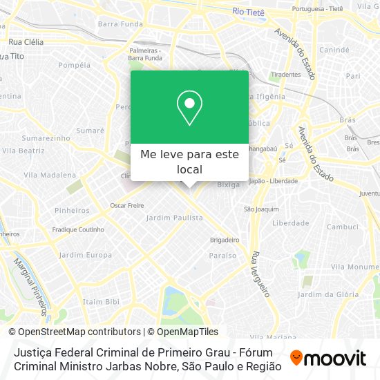 Justiça Federal Criminal de Primeiro Grau - Fórum Criminal Ministro Jarbas Nobre mapa