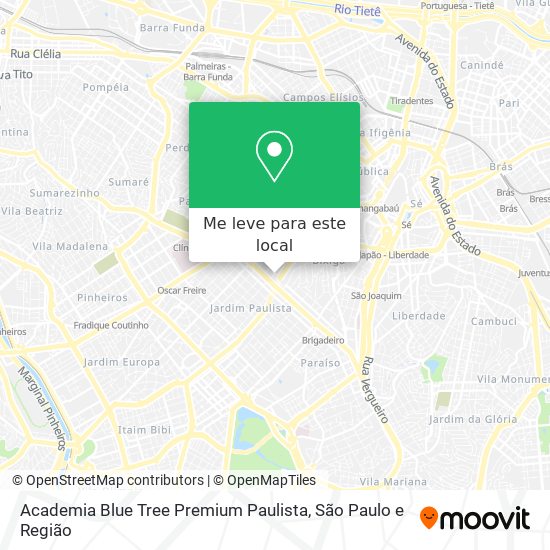 Academia Blue Tree Premium Paulista mapa