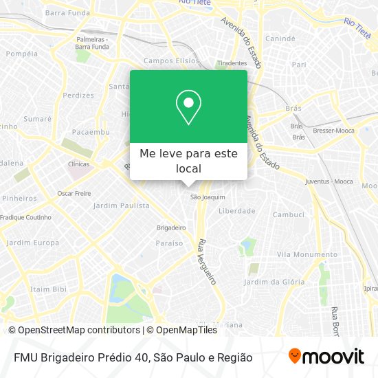 FMU Brigadeiro Prédio 40 mapa