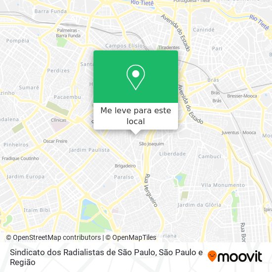 Sindicato dos Radialistas de São Paulo mapa