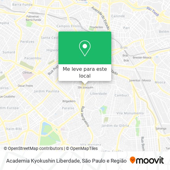 Academia Kyokushin Liberdade mapa