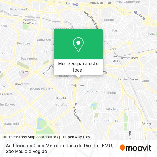 Auditório da Casa Metropolitana do Direito - FMU mapa