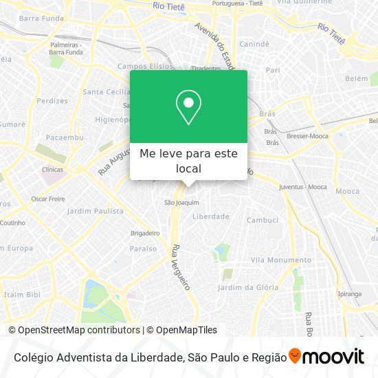 Colégio Adventista da Liberdade mapa