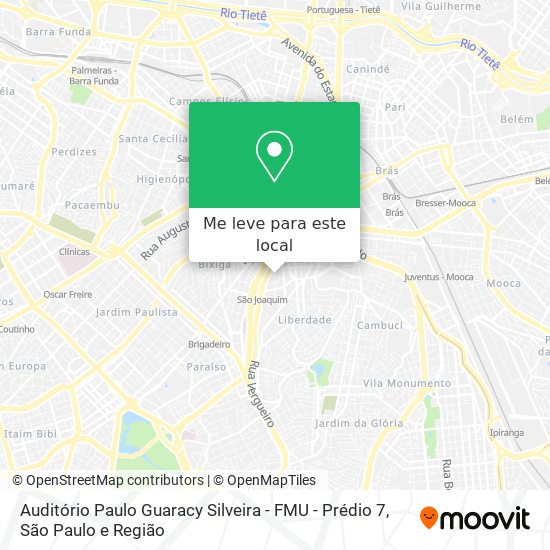 Auditório Paulo Guaracy Silveira - FMU - Prédio 7 mapa