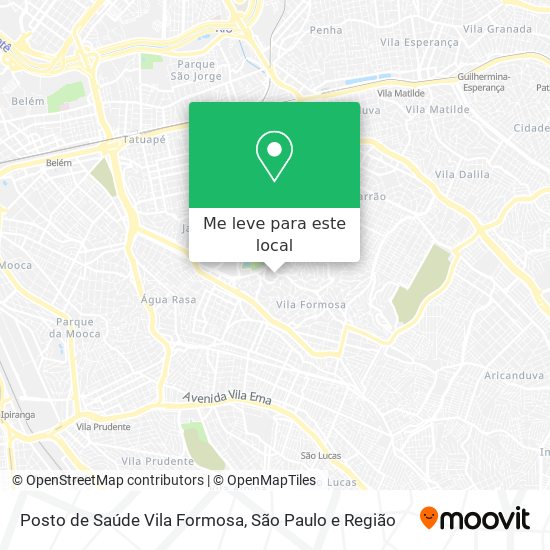 Posto de Saúde Vila Formosa mapa