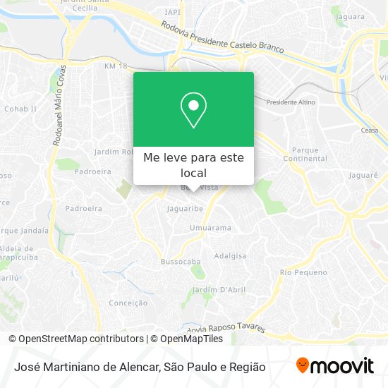José Martiniano de Alencar mapa