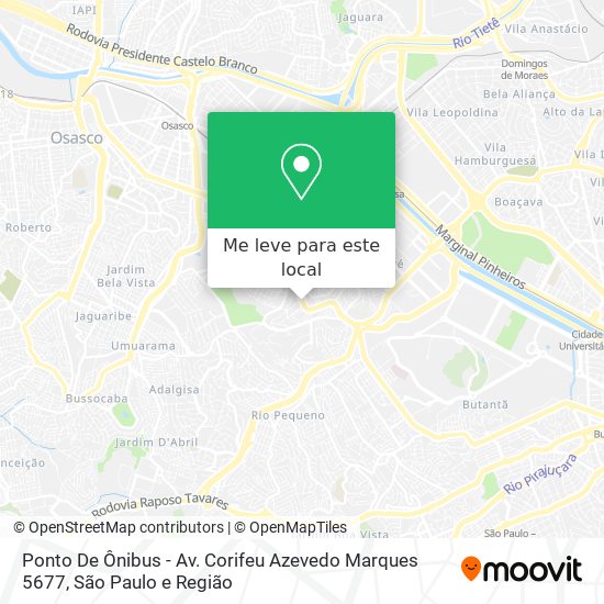 Ponto De Ônibus - Av. Corifeu Azevedo Marques 5677 mapa