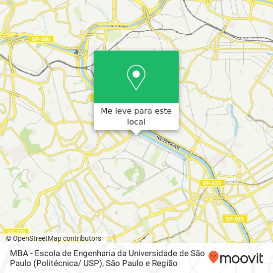 MBA - Escola de Engenharia da Universidade de São Paulo (Politécnica/ USP) mapa