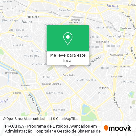 PROAHSA - Programa de Estudos Avançados em Administração Hospitalar e Gestão de Sistemas de Saúde mapa