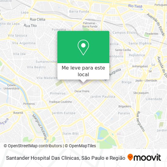 Santander Hospital Das Clínicas mapa